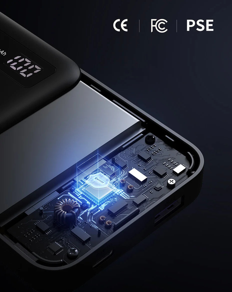 Power Bank de 10000mAh NEXODE | 22.5W | USB-A | USB-C | Indicador Led | Tecnología de Carga Rápida | Ultra Delgado | Ultra ligero