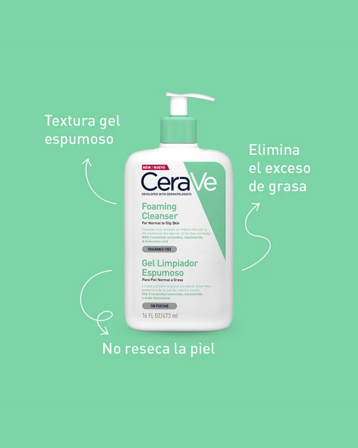 Cerave Gel Limpiador Espumoso 16Oz / 473Ml